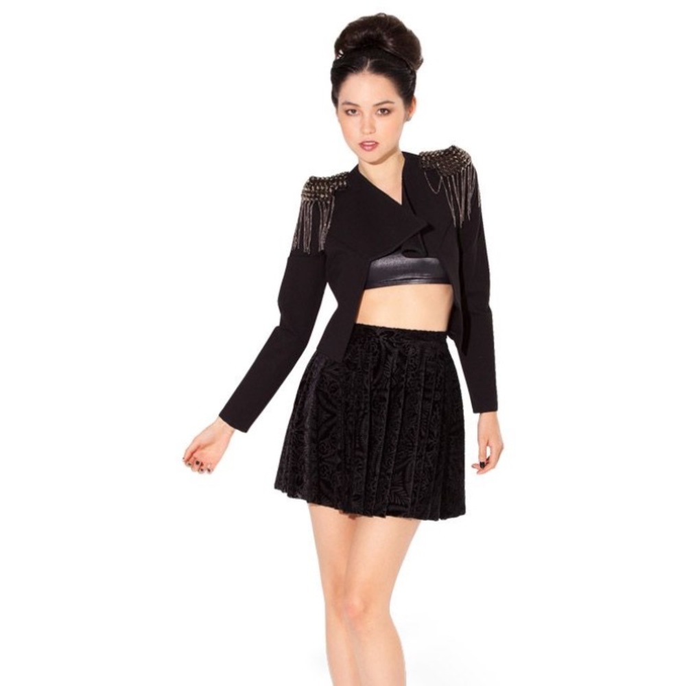 Blackmilk Burned Velvet Skater Skirt